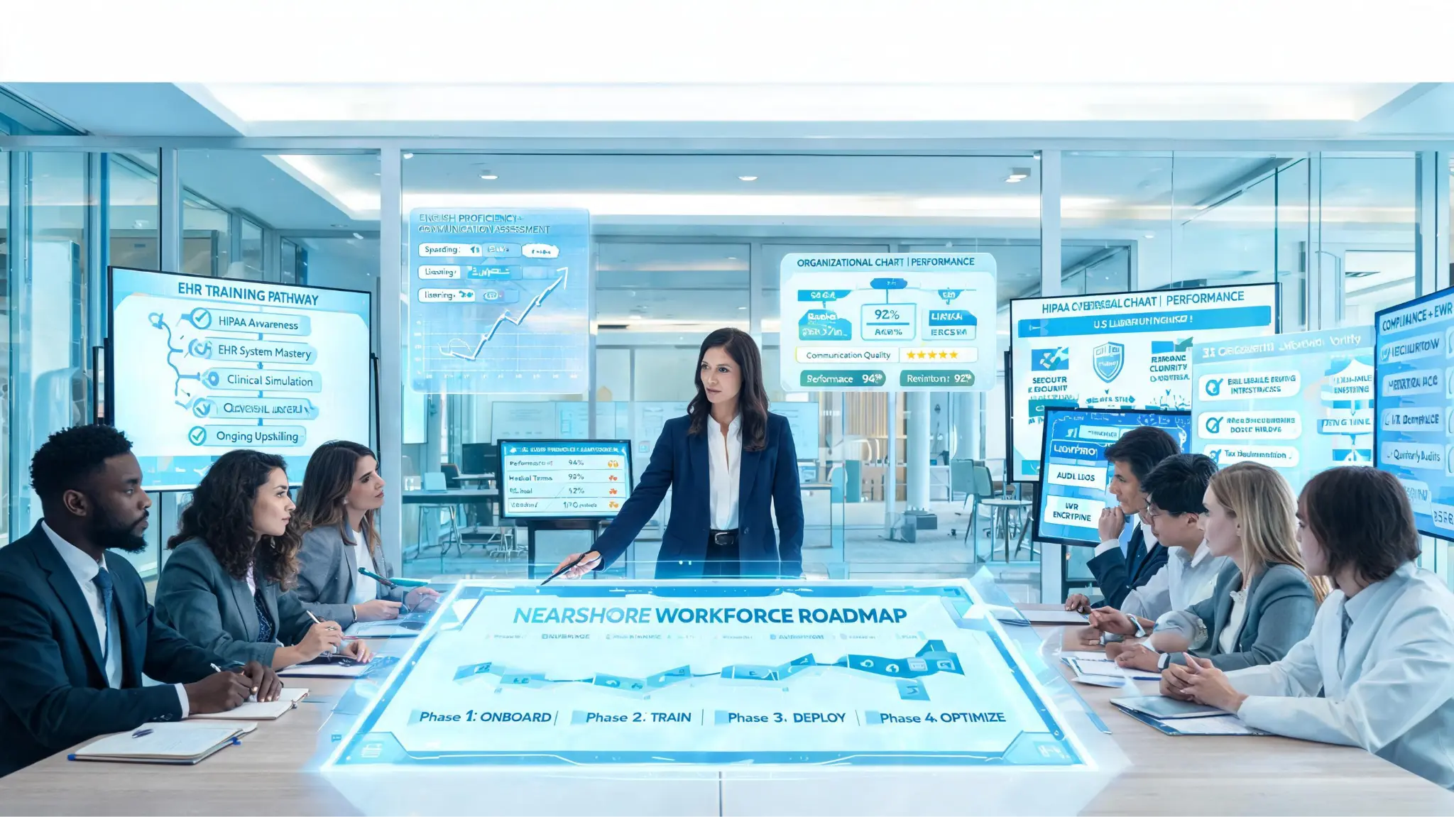 Healthcare nearshore workforce delivery roadmap from discovery to optimization